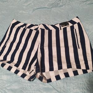 Striped twill shorts